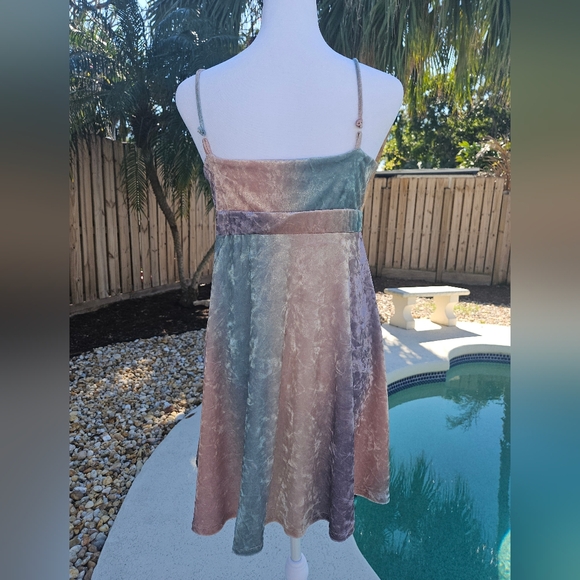 Living Doll Velvet Summer Dress Size M 90s Pastel Velour Y2K Party Vacation - Picture 6 of 12